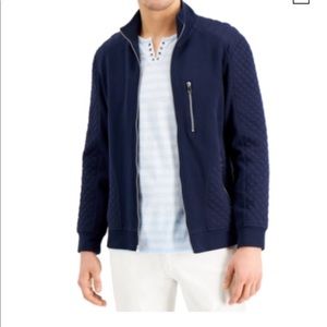 Men’s quilted Rib Knit Jacket, Created in Macy’s in Basic Navy